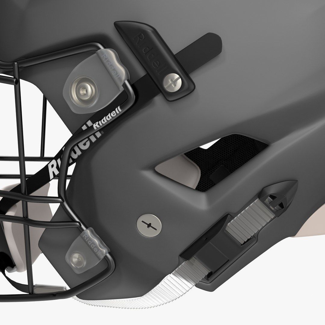 Riddel Speedflex Helmet Gray Matte Low-poly 3D model_18