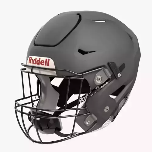 Riddel Speedflex Helmet Gray Matte Low-poly 3D model