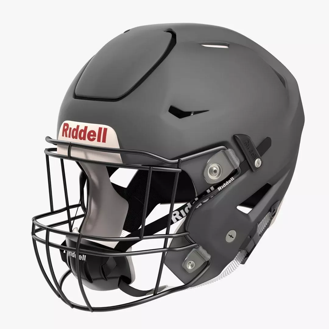 Riddel Speedflex Helmet Gray Matte Low-poly 3D model_0