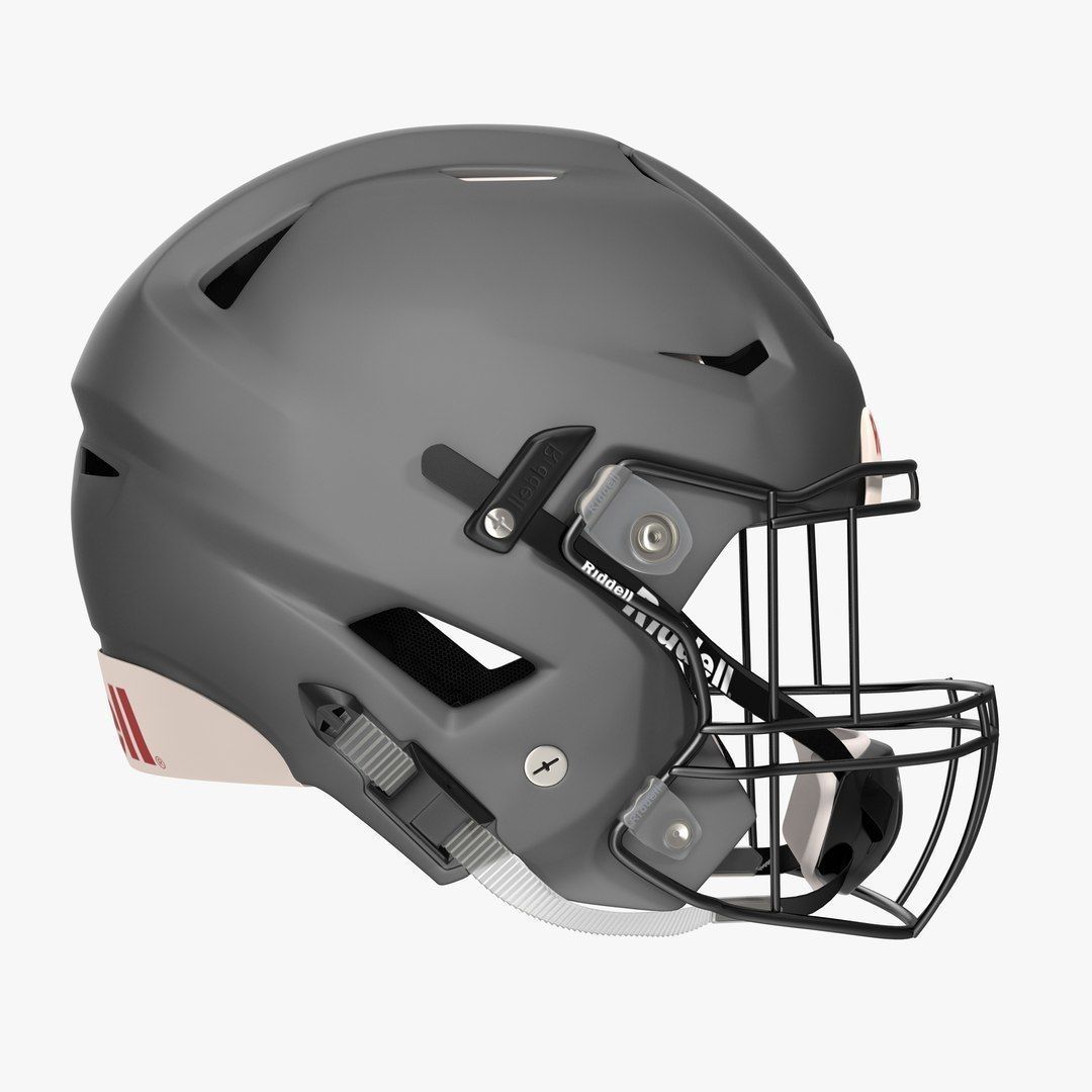 Riddel Speedflex Helmet Gray Matte Low-poly 3D model_6