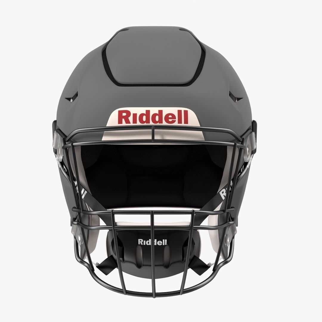 Riddel Speedflex Helmet Gray Matte Low-poly 3D model_3