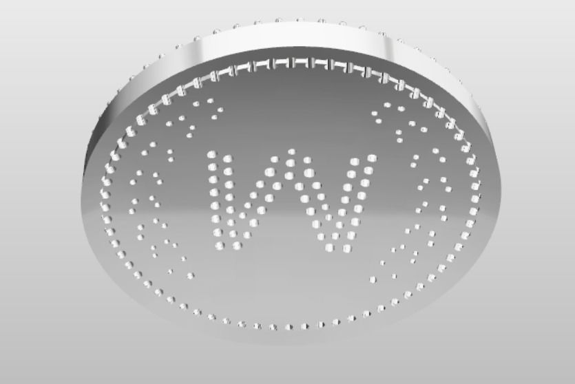 M Luxury Pendant with Diamonds  3D print model_3