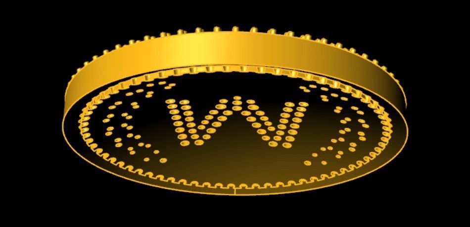 M Luxury Pendant with Diamonds  3D print model_6