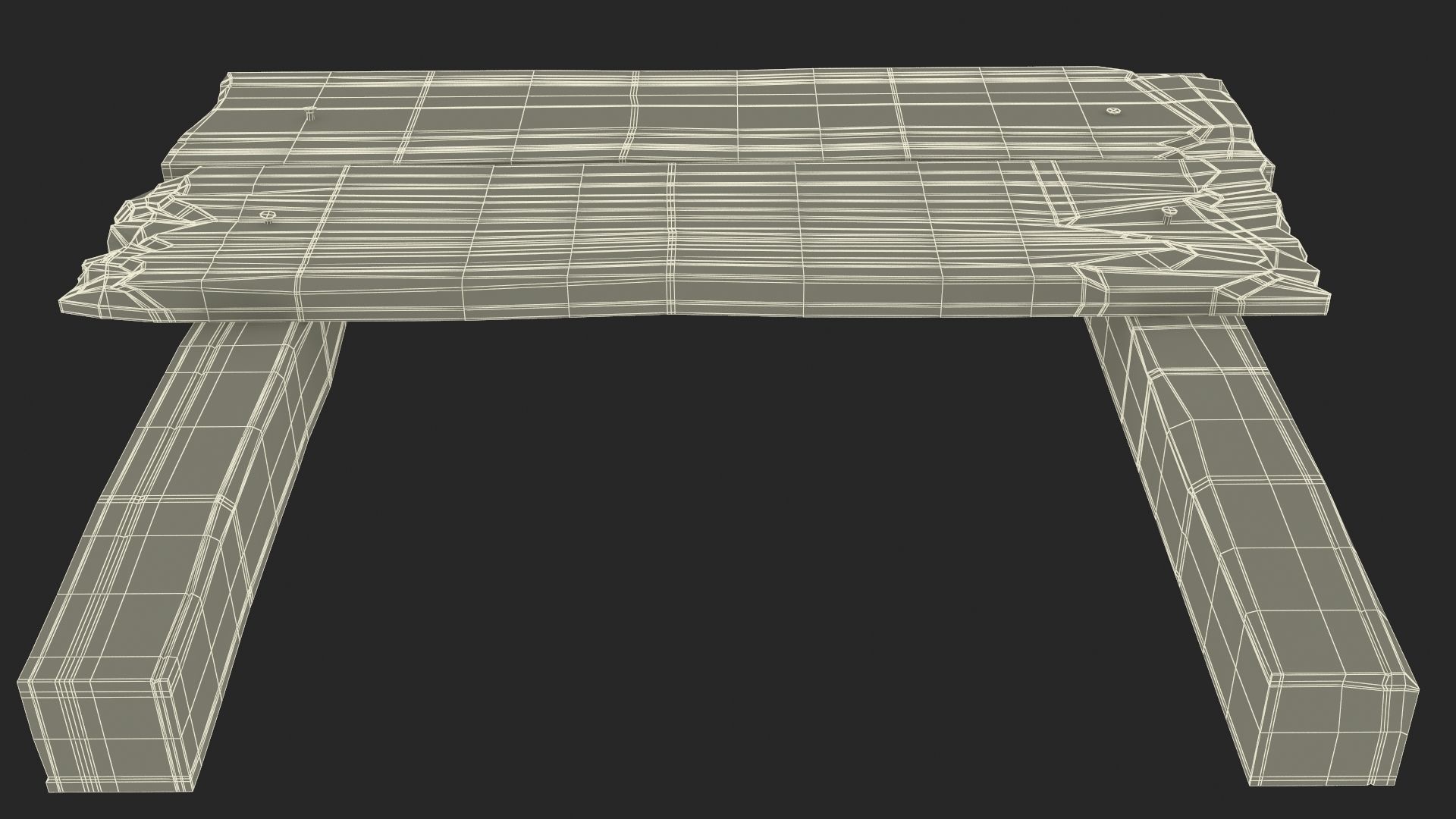 Old Wooden Road Sign Board 3D model_23