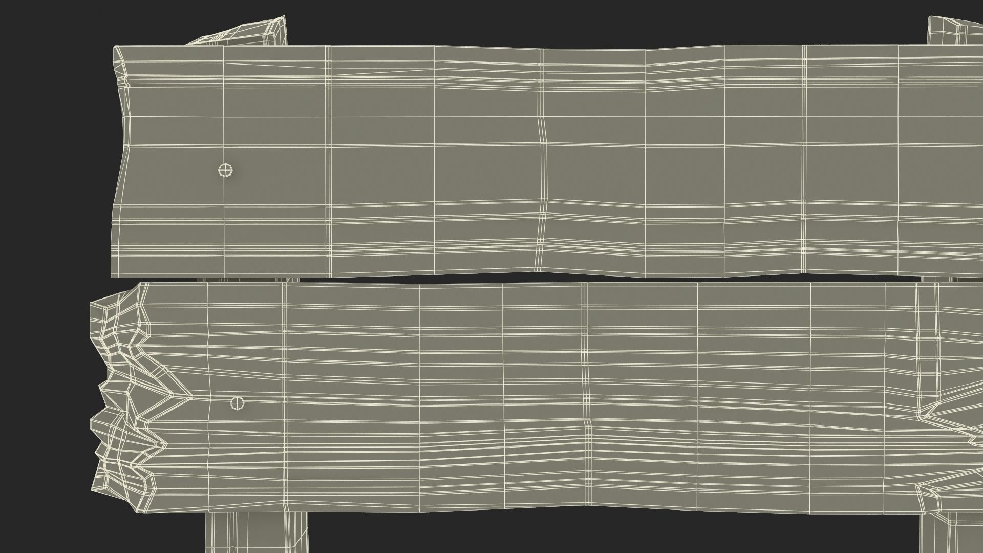 Old Wooden Road Sign Board 3D model_24