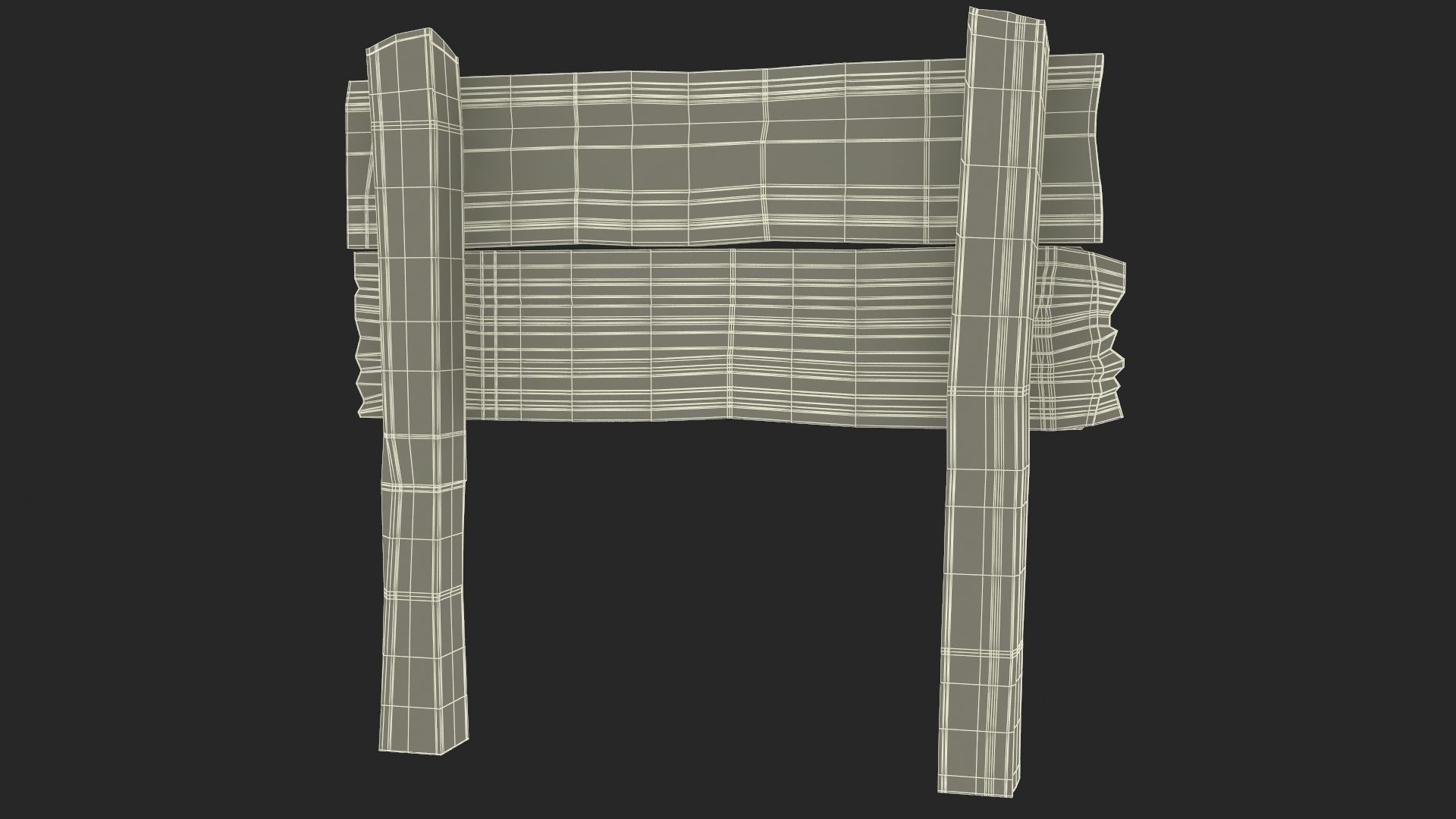 Old Wooden Road Sign Board 3D model_21