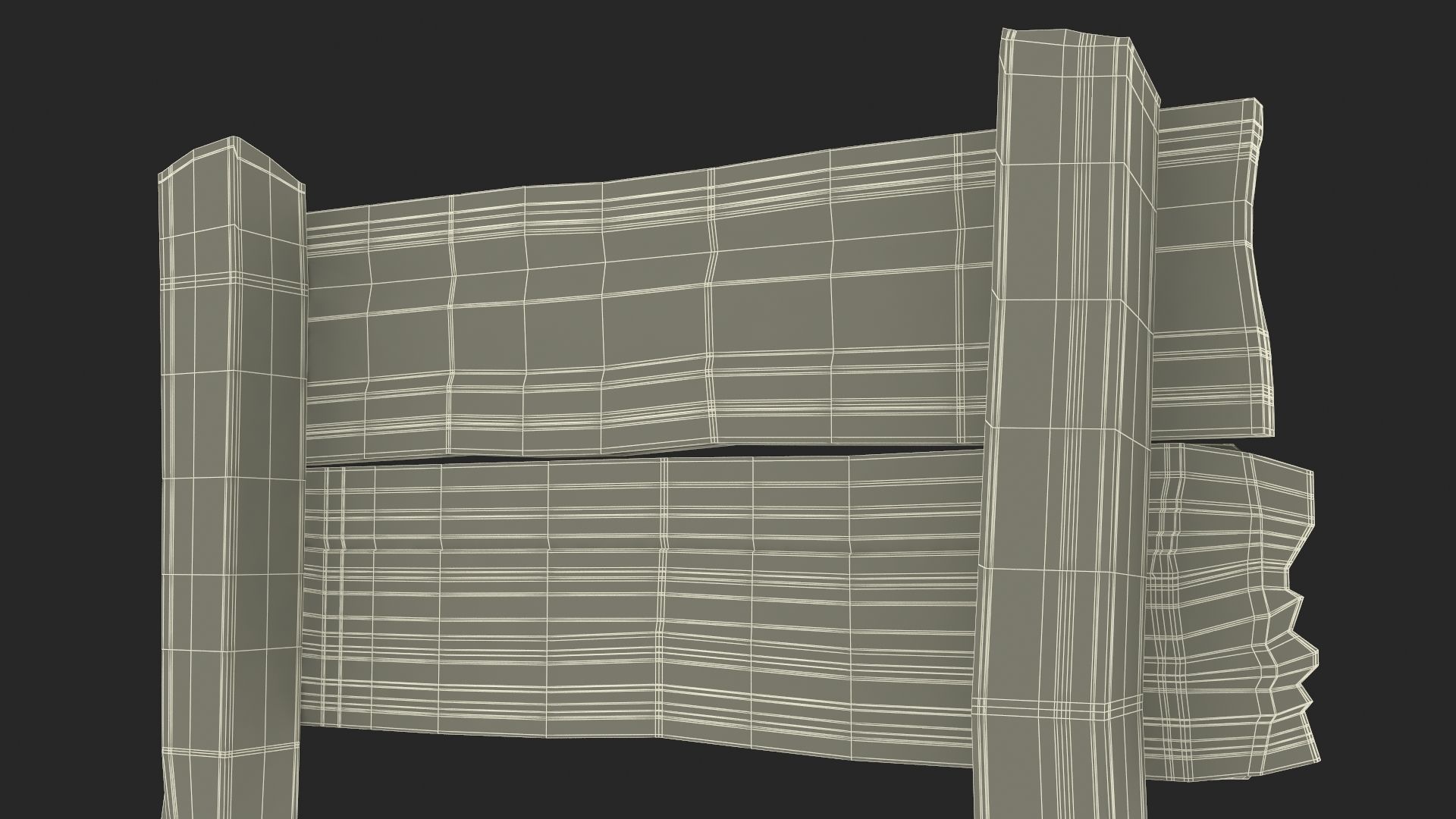 Old Wooden Road Sign Board 3D model_25