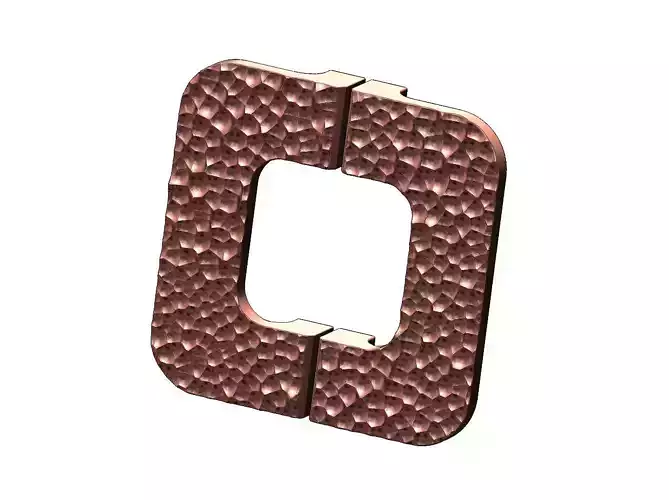 Square hammered texture door gate push pull plate handle 3D print model