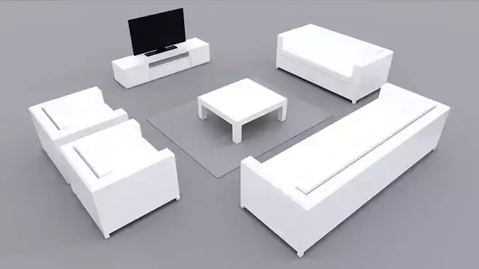 3D PRINTABLE- LIVING ROOM 3D print model