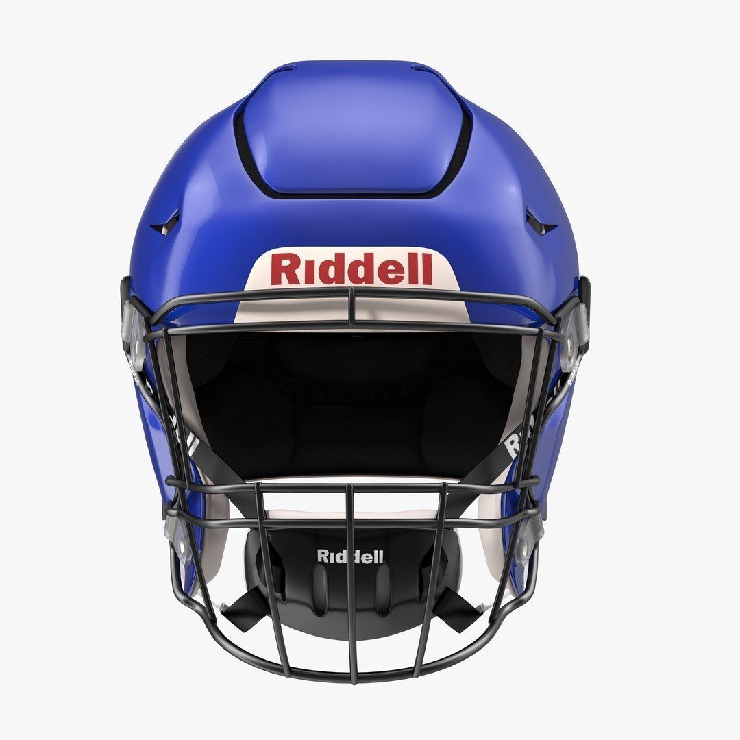 Riddel Speedflex Helmet Blue Low-poly 3D model_3