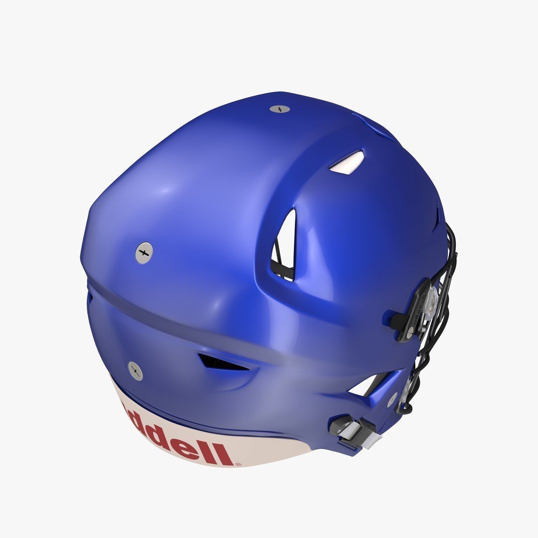 Riddel Speedflex Helmet Blue Low-poly 3D model_9