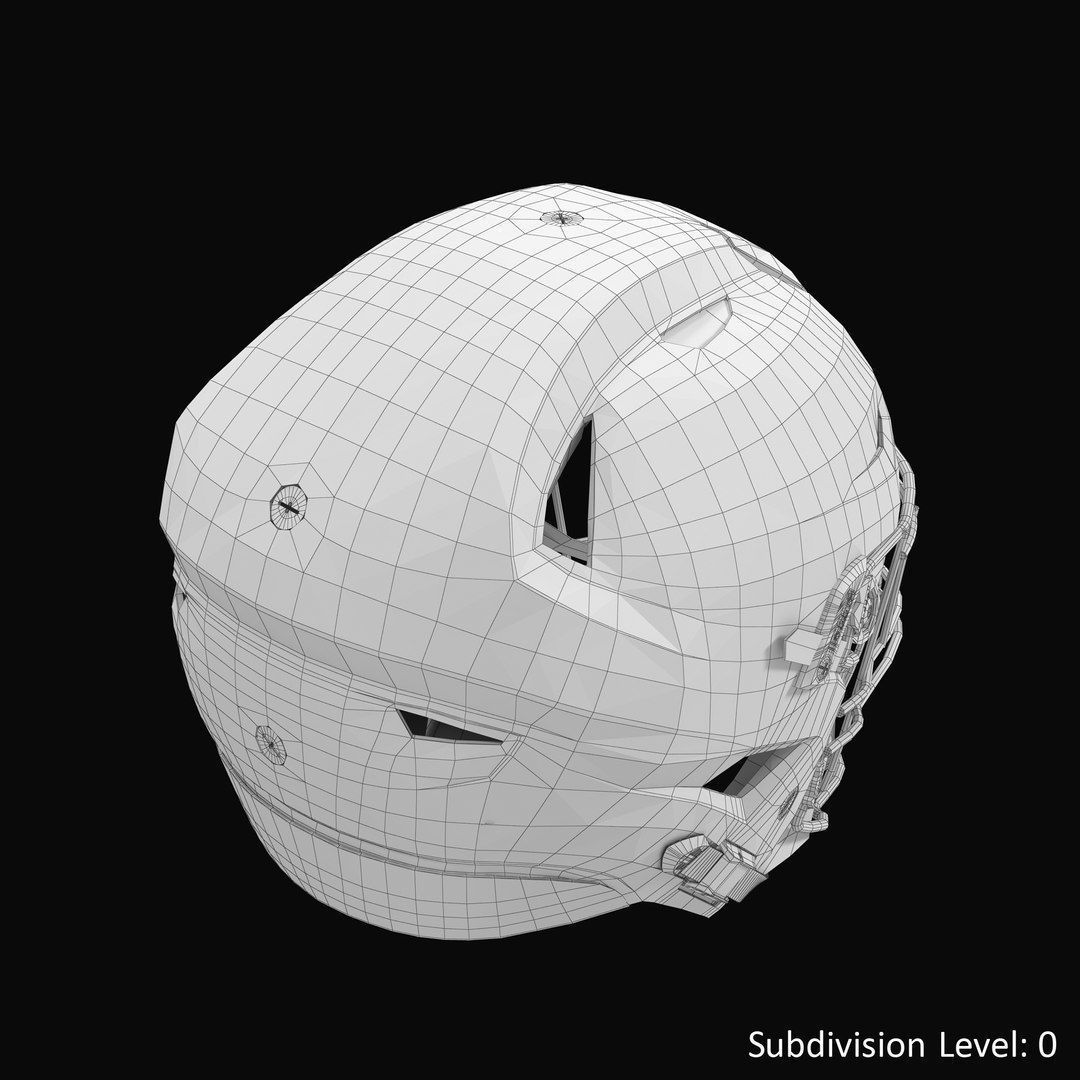 Riddel Speedflex Helmet Blue Low-poly 3D model_10