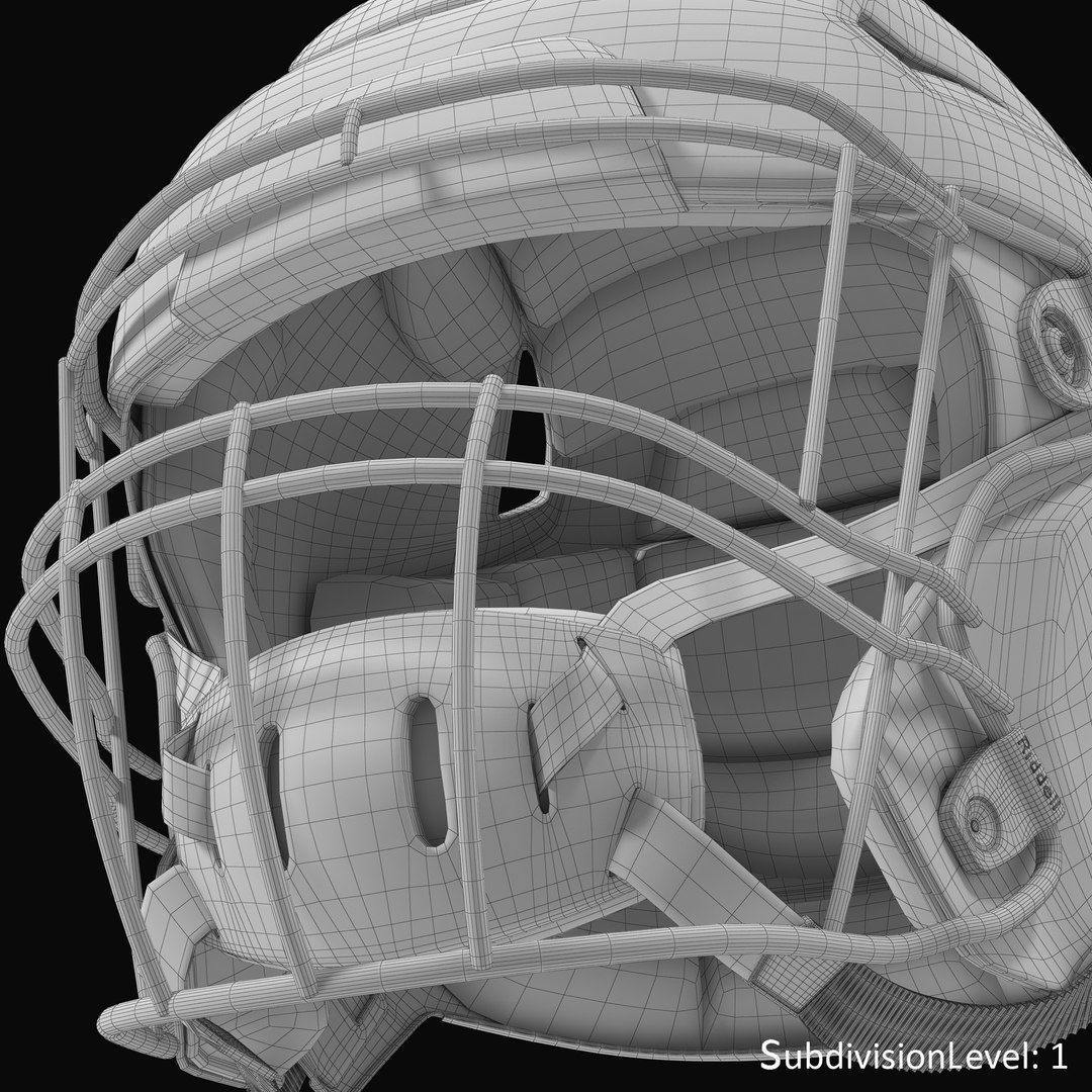 Riddel Speedflex Helmet Blue Low-poly 3D model_23