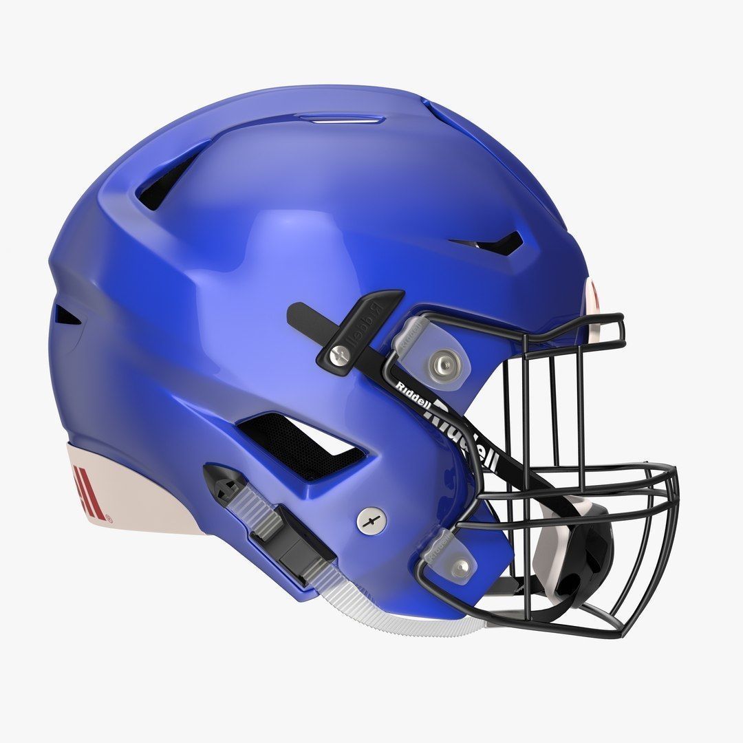 Riddel Speedflex Helmet Blue Low-poly 3D model_6