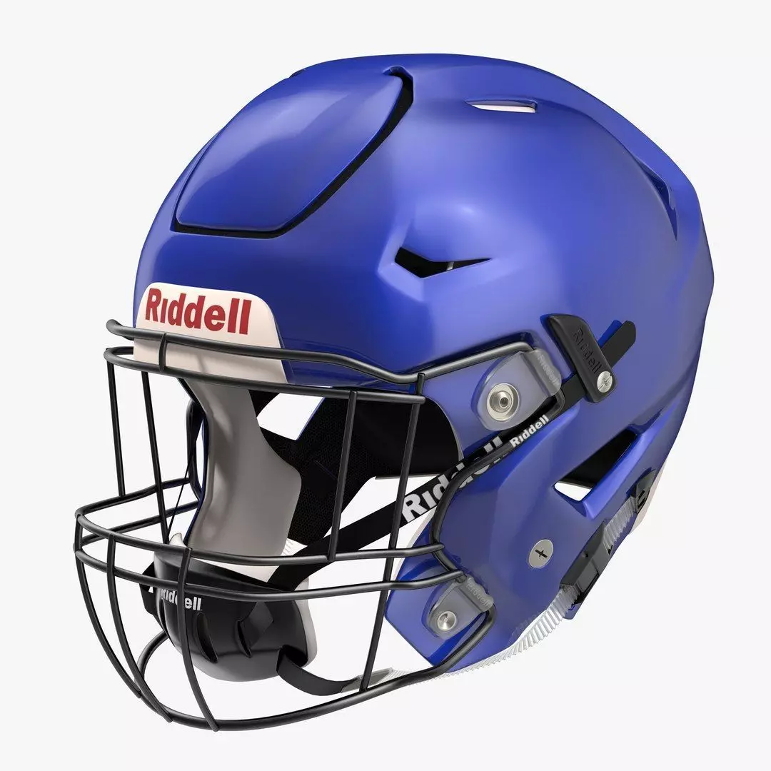 Riddel Speedflex Helmet Blue Low-poly 3D model_0