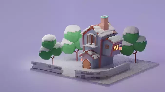 Snow House Made In Blender