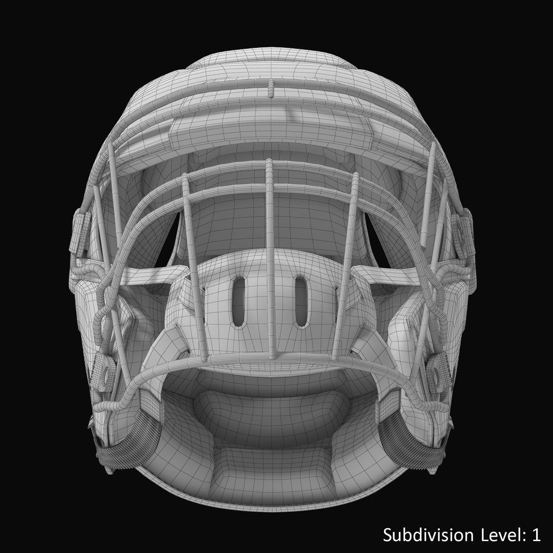 Riddel Speedflex Helmet Red Low-poly 3D model_17