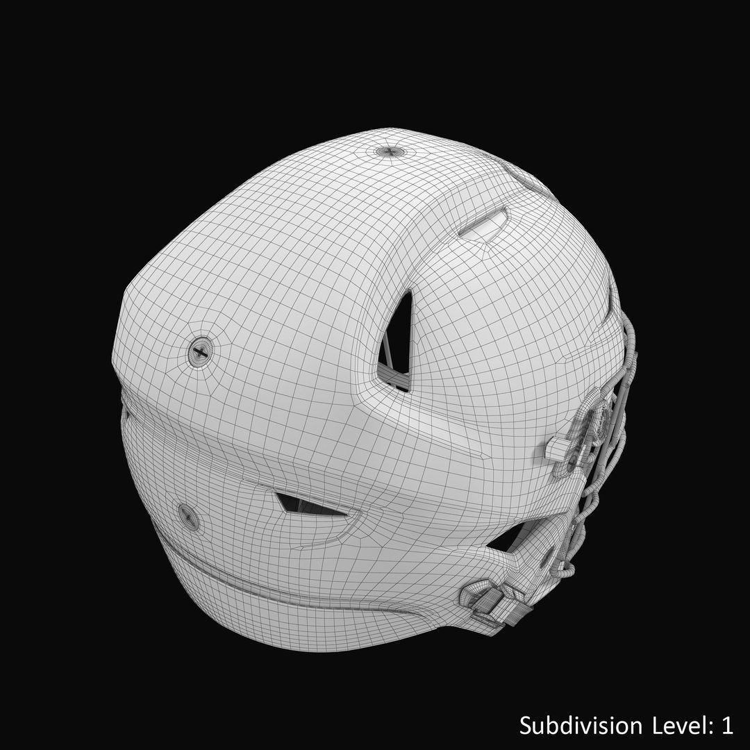 Riddel Speedflex Helmet Red Low-poly 3D model_11