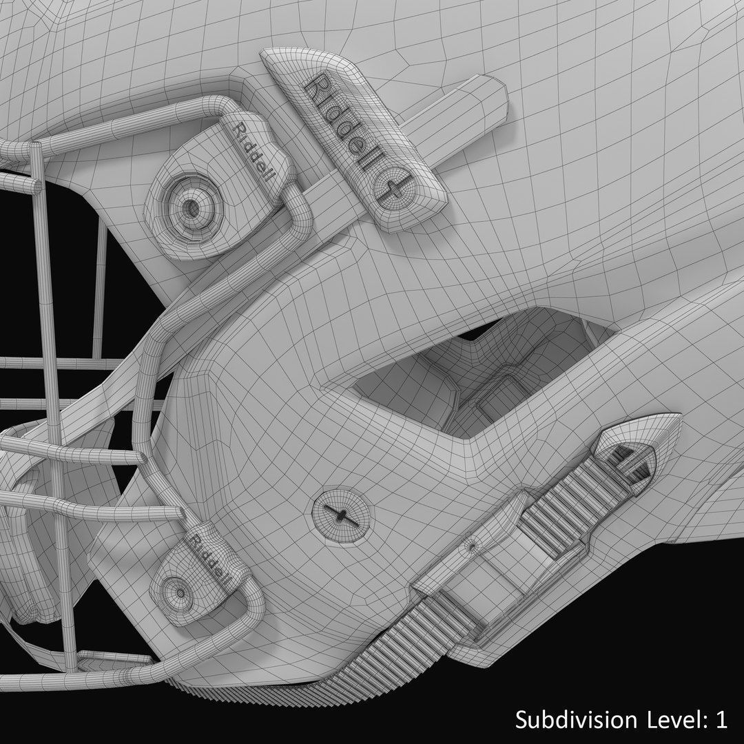 Riddel Speedflex Helmet Red Low-poly 3D model_20