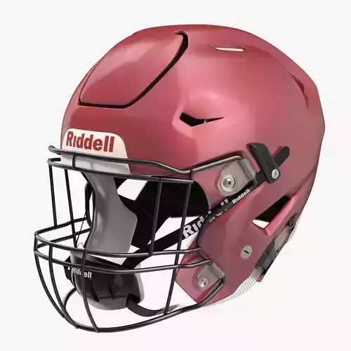 Riddel Speedflex Helmet Red Low-poly 3D model