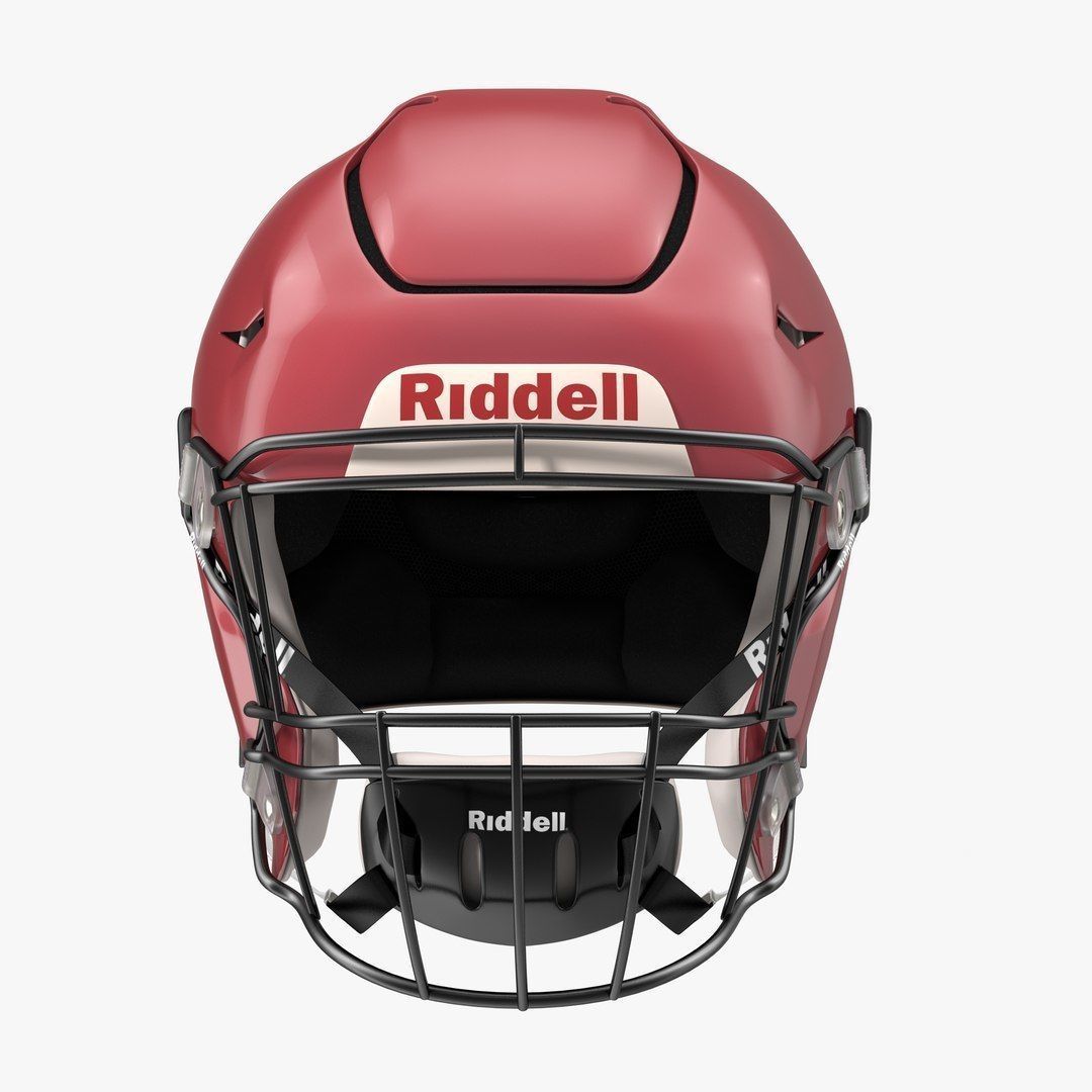 Riddel Speedflex Helmet Red Low-poly 3D model_3