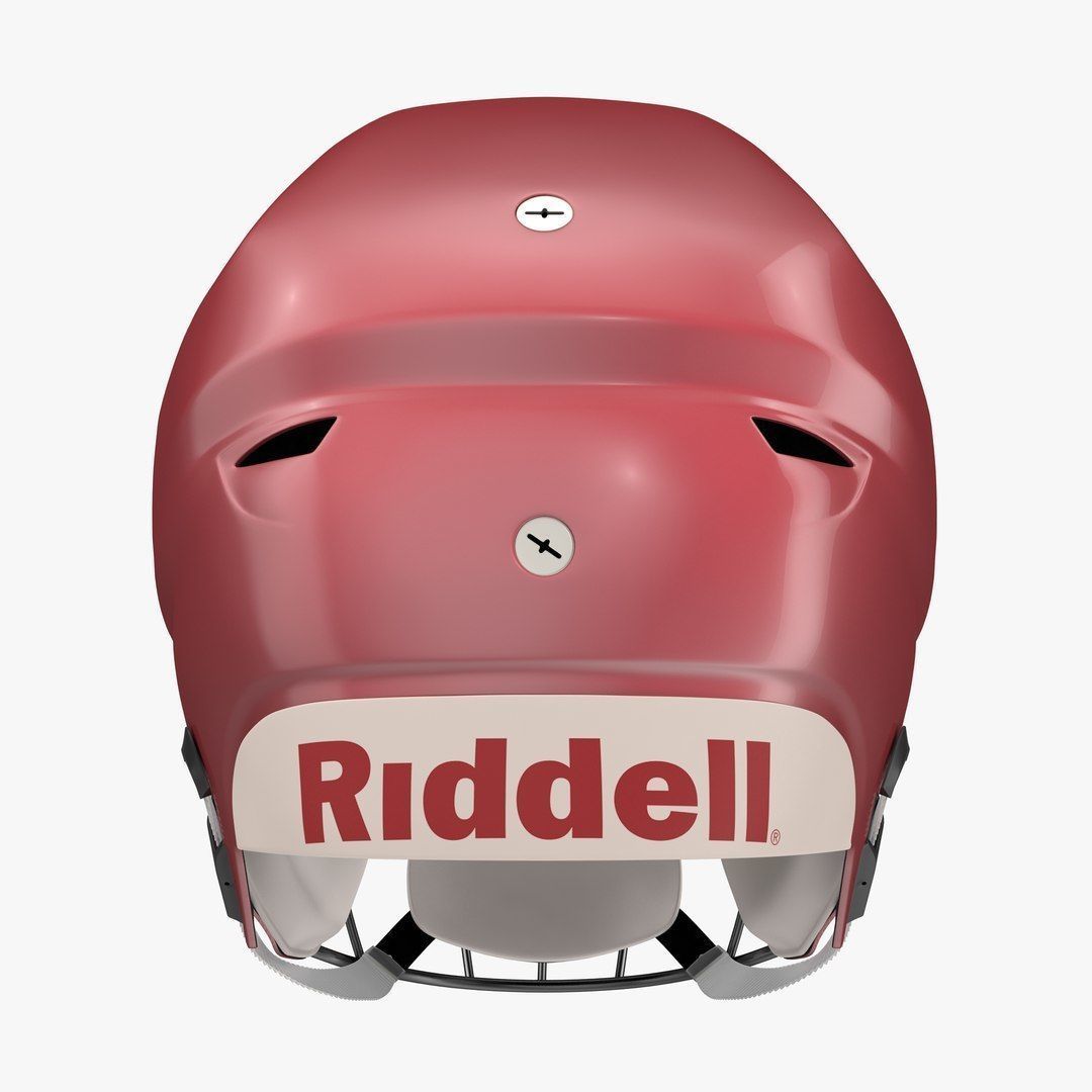 Riddel Speedflex Helmet Red Low-poly 3D model_12