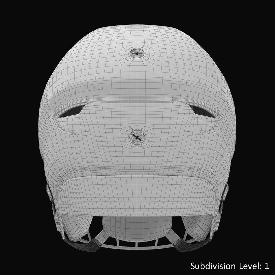 Riddel Speedflex Helmet Red Low-poly 3D model_14