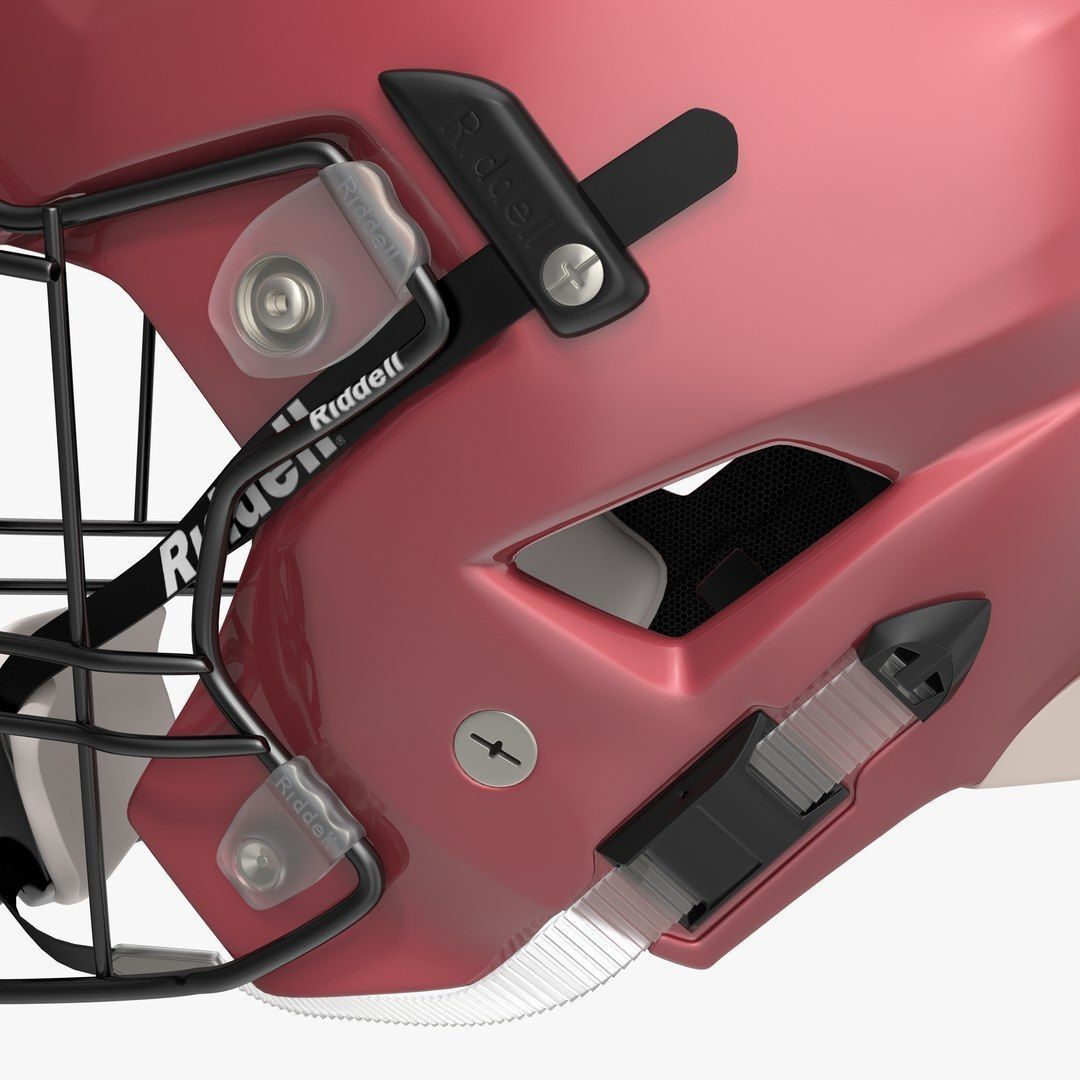 Riddel Speedflex Helmet Red Low-poly 3D model_18