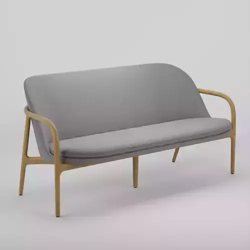 Wooden Sofa 3D Model Artisan Neva Sofa Trimmed