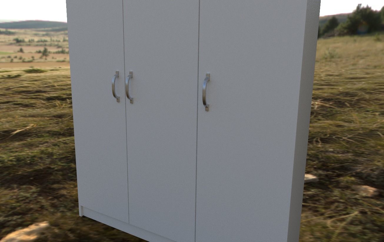  wardrobe Low-poly 3D model_6
