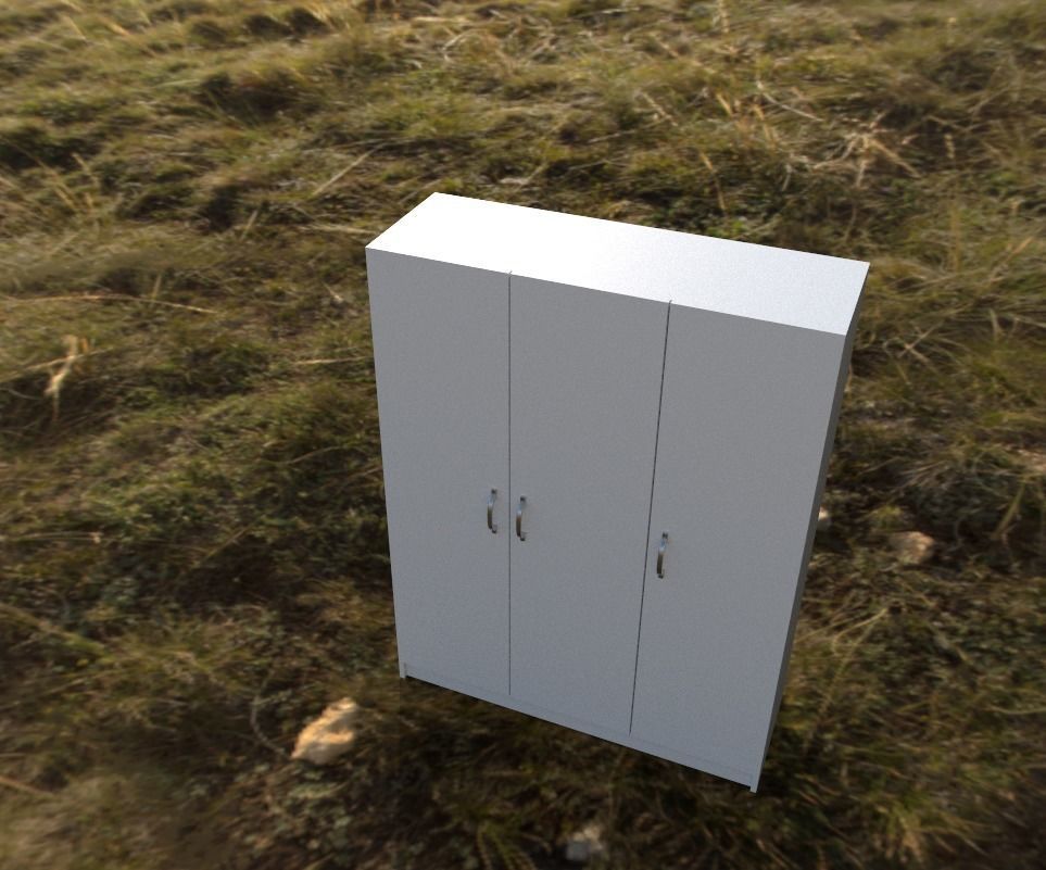  wardrobe Low-poly 3D model_4