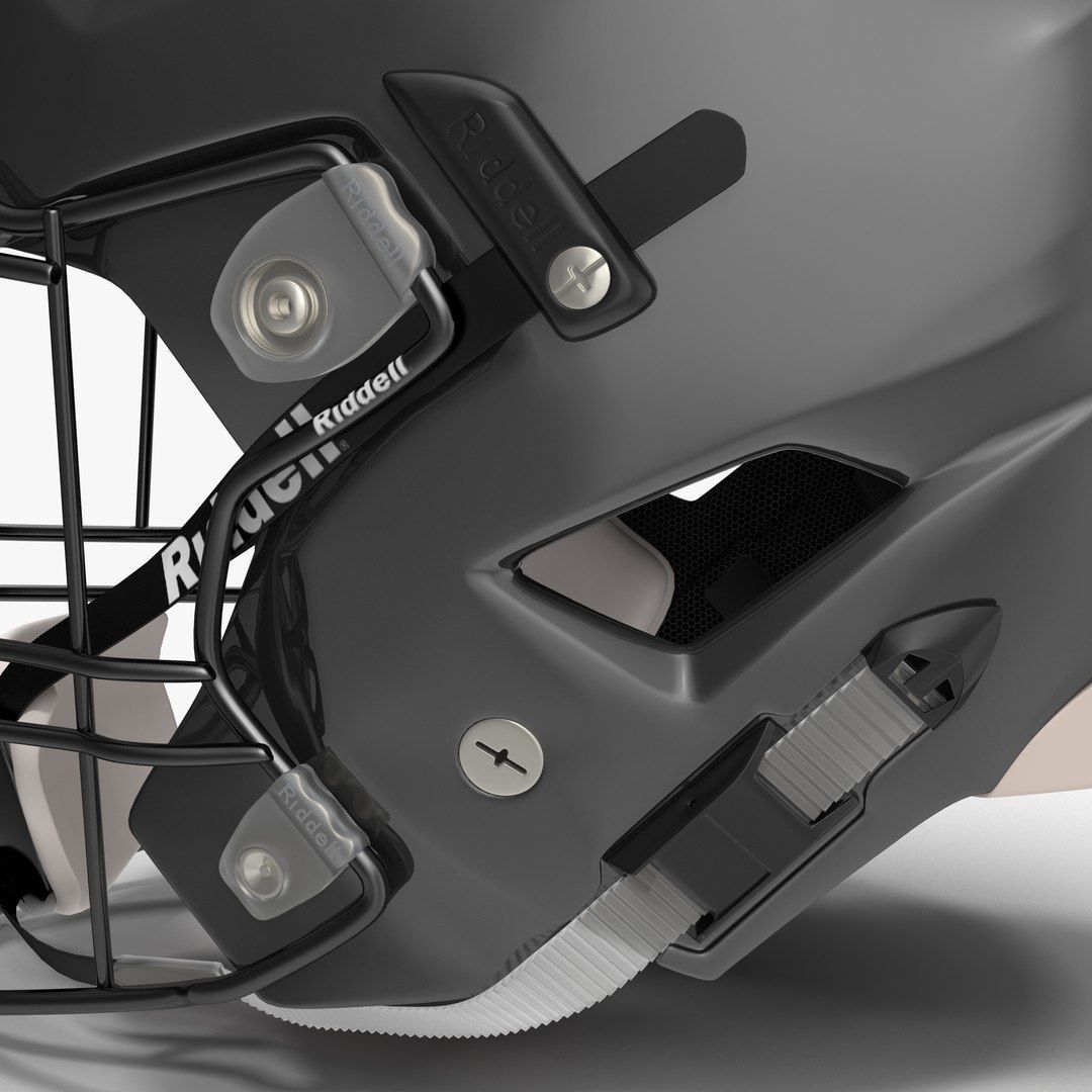 Riddel Speedflex Helmet Black Low-poly 3D model_24
