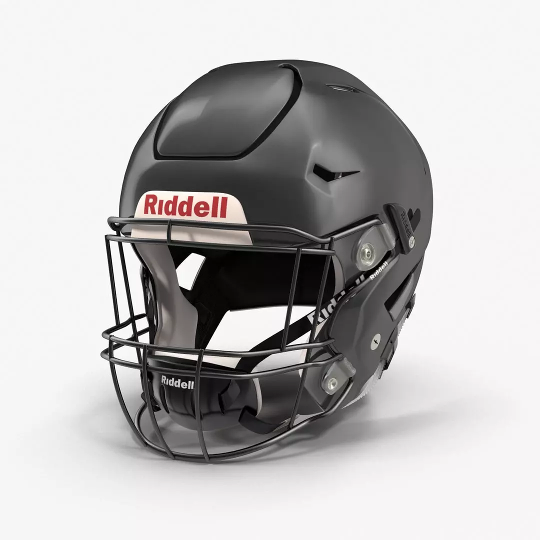 Riddel Speedflex Helmet Black Low-poly 3D model_0