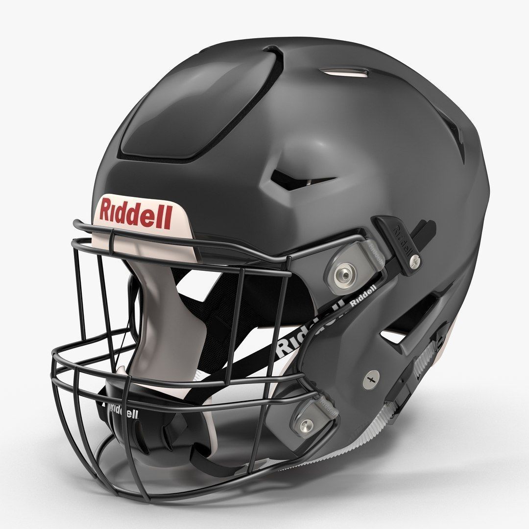 Riddel Speedflex Helmet Black Low-poly 3D model_3