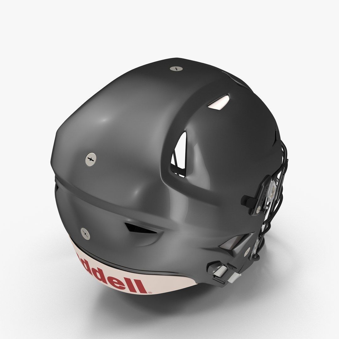 Riddel Speedflex Helmet Black Low-poly 3D model_15