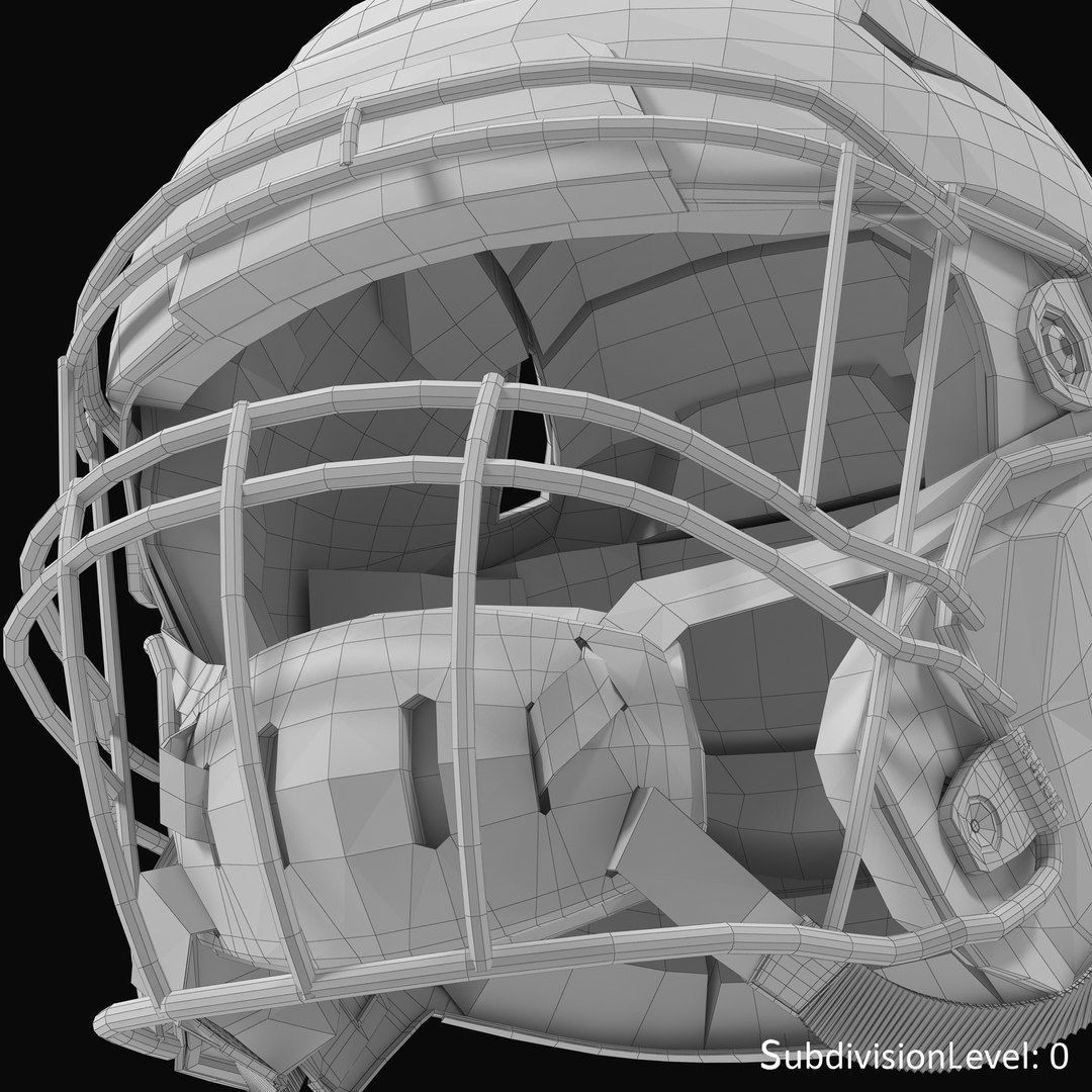 Riddel Speedflex Helmet Black Low-poly 3D model_22