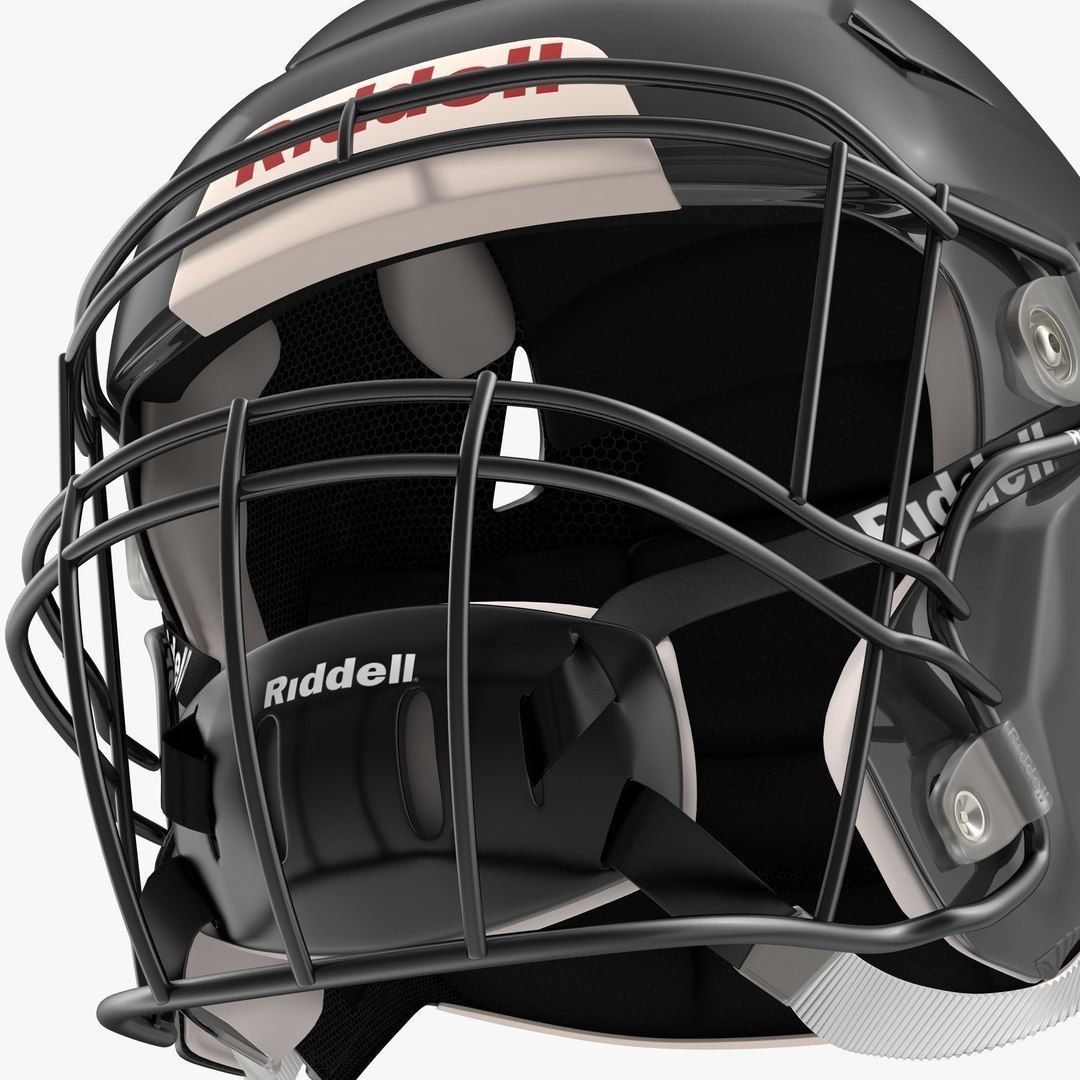 Riddel Speedflex Helmet Black Low-poly 3D model_25