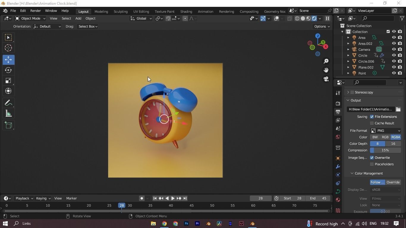A small Animation Clock 3D model_2
