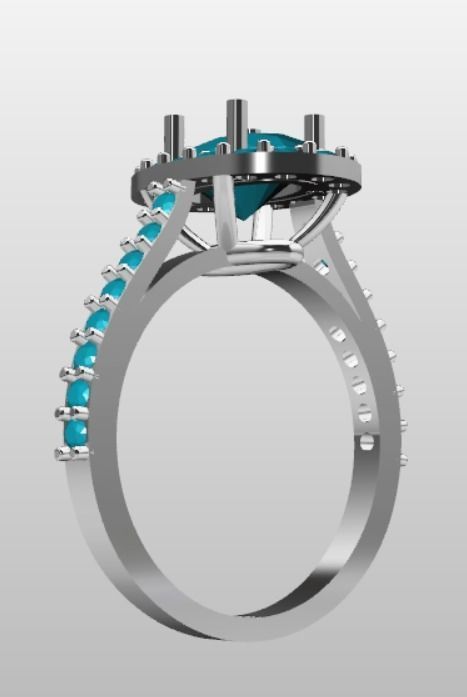 Engagement Ring 3D Model 3D print model_7