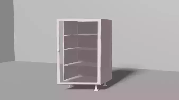 Beautiful pink cabinet with glass door