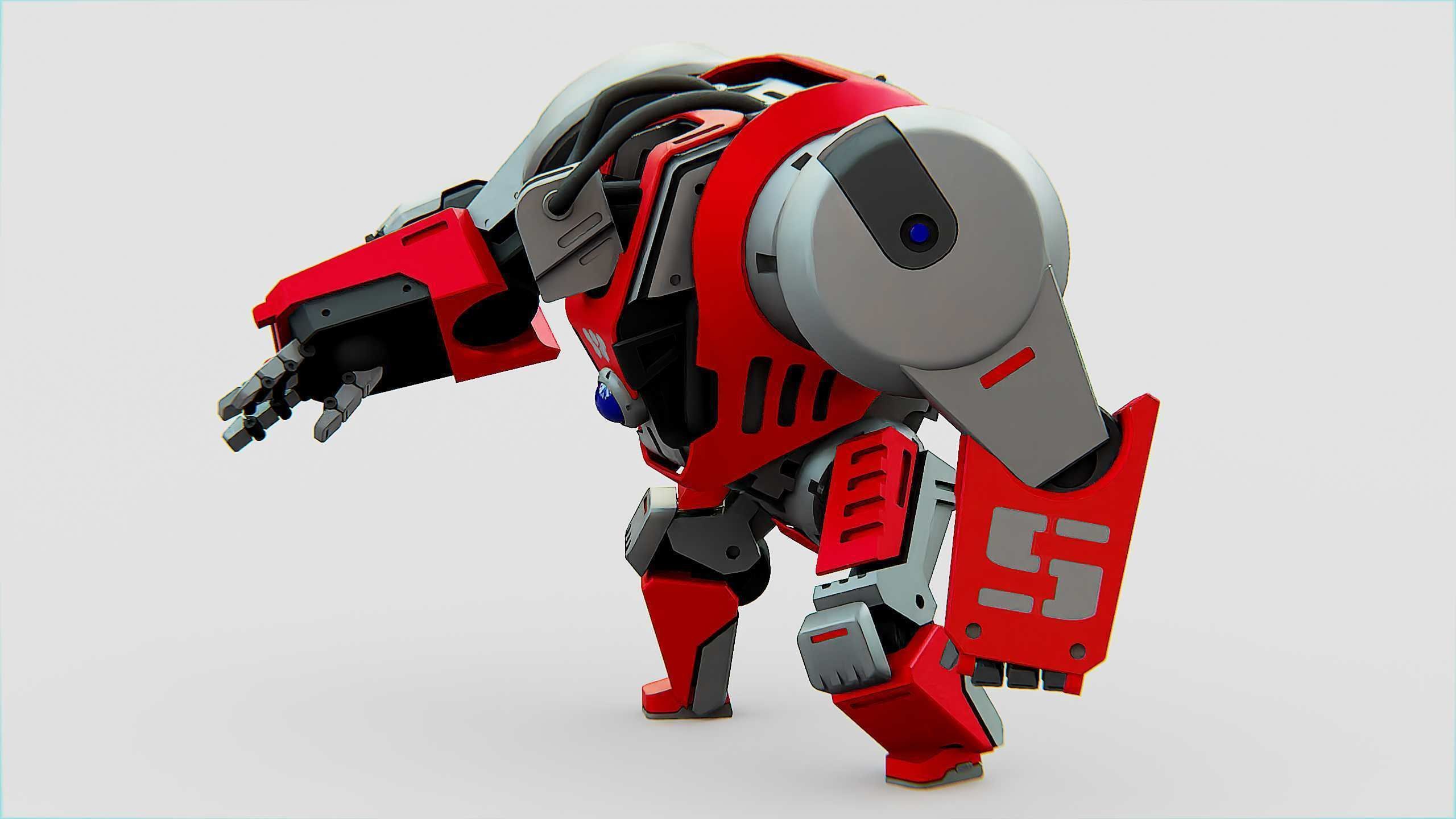 GORILLA BOT Rigged for Unreal Engine - Unity - MIXAMO  3D model_5