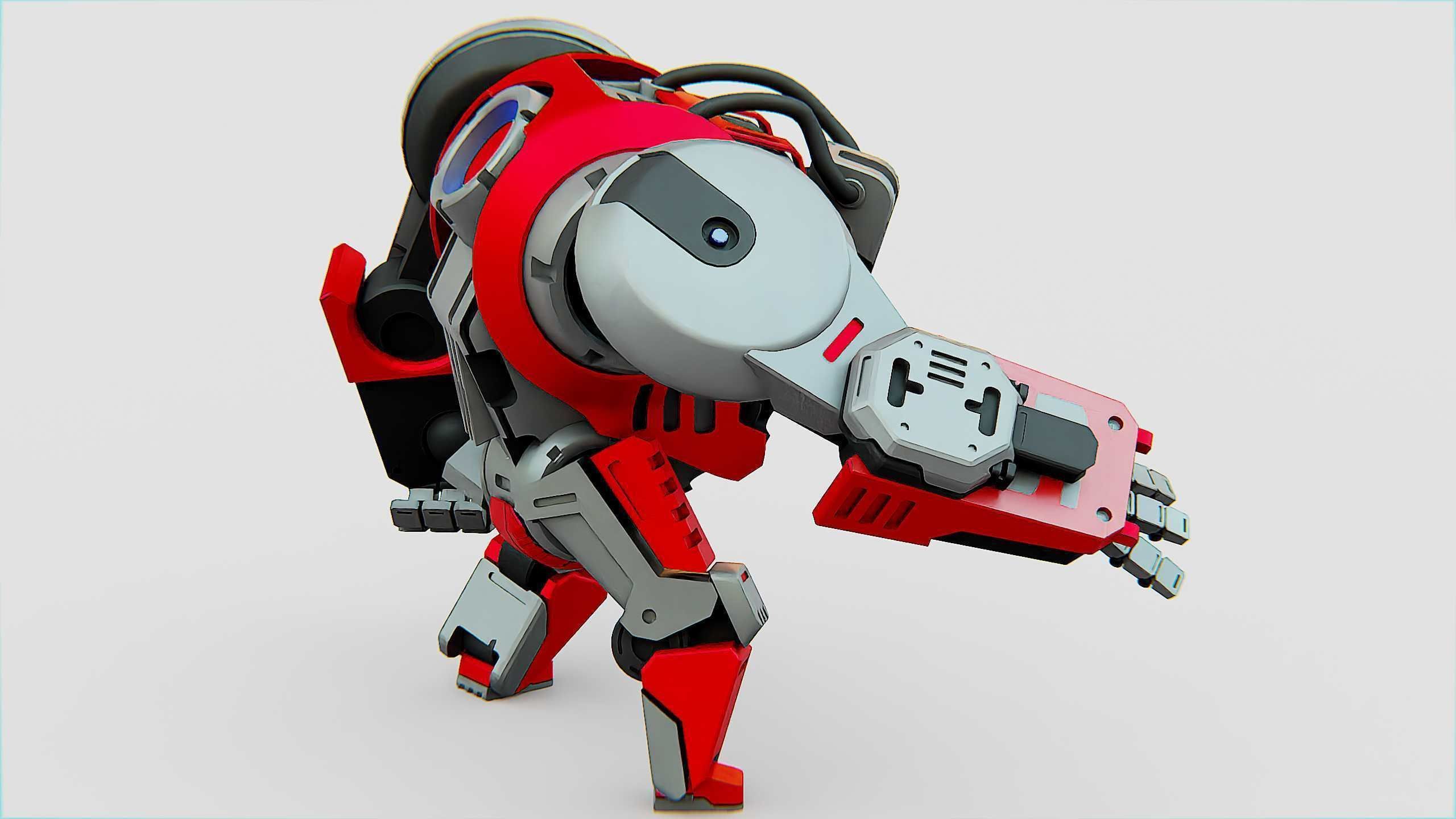 GORILLA BOT Rigged for Unreal Engine - Unity - MIXAMO  3D model_15