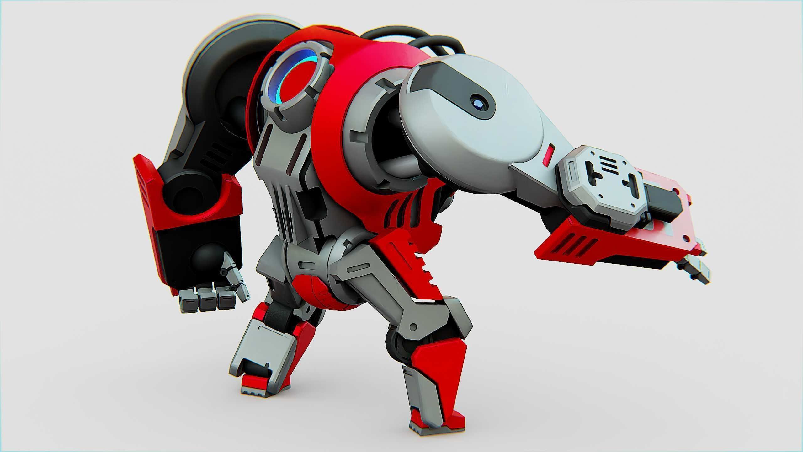 GORILLA BOT Rigged for Unreal Engine - Unity - MIXAMO  3D model_14