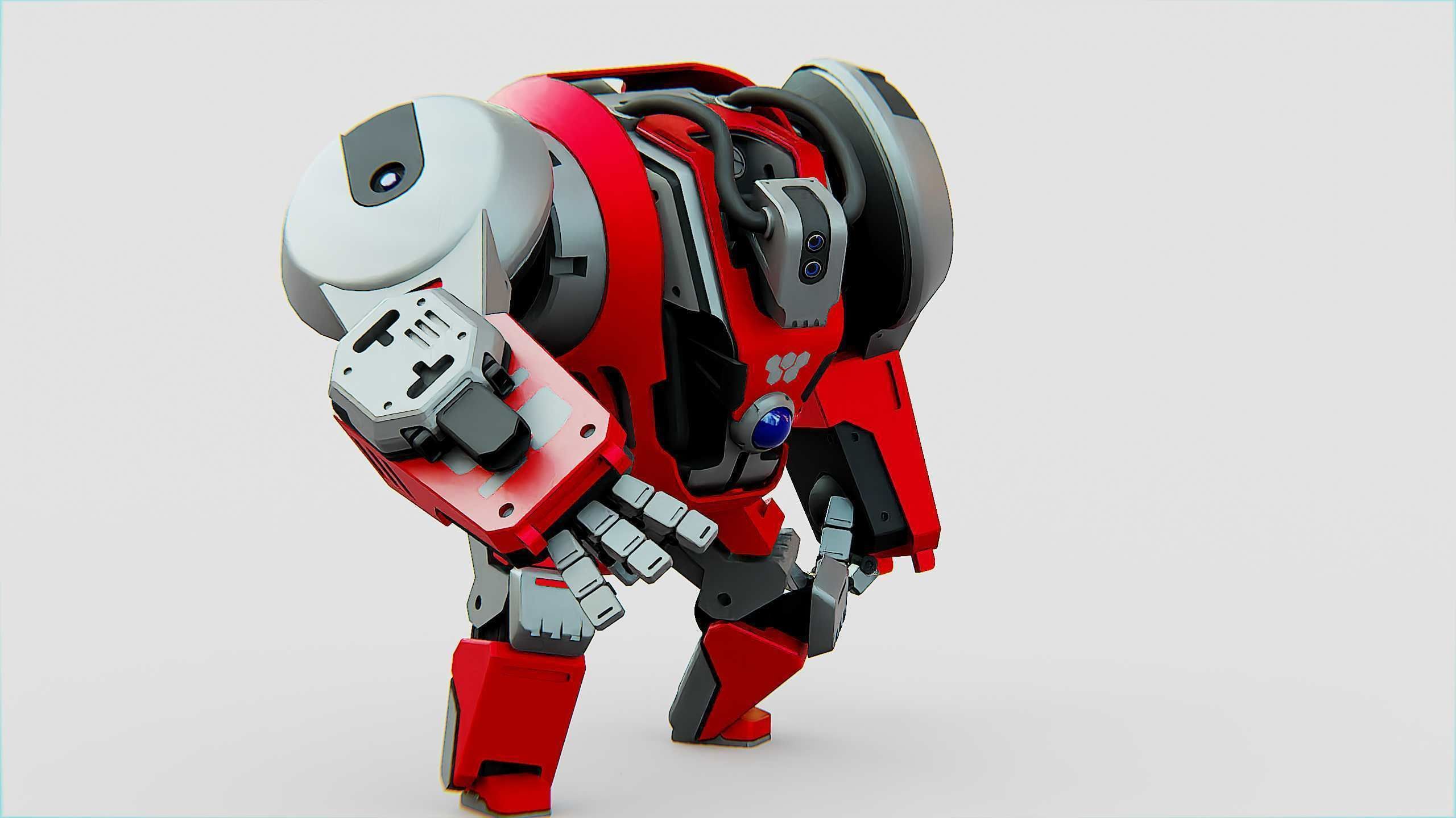 GORILLA BOT Rigged for Unreal Engine - Unity - MIXAMO  3D model_17