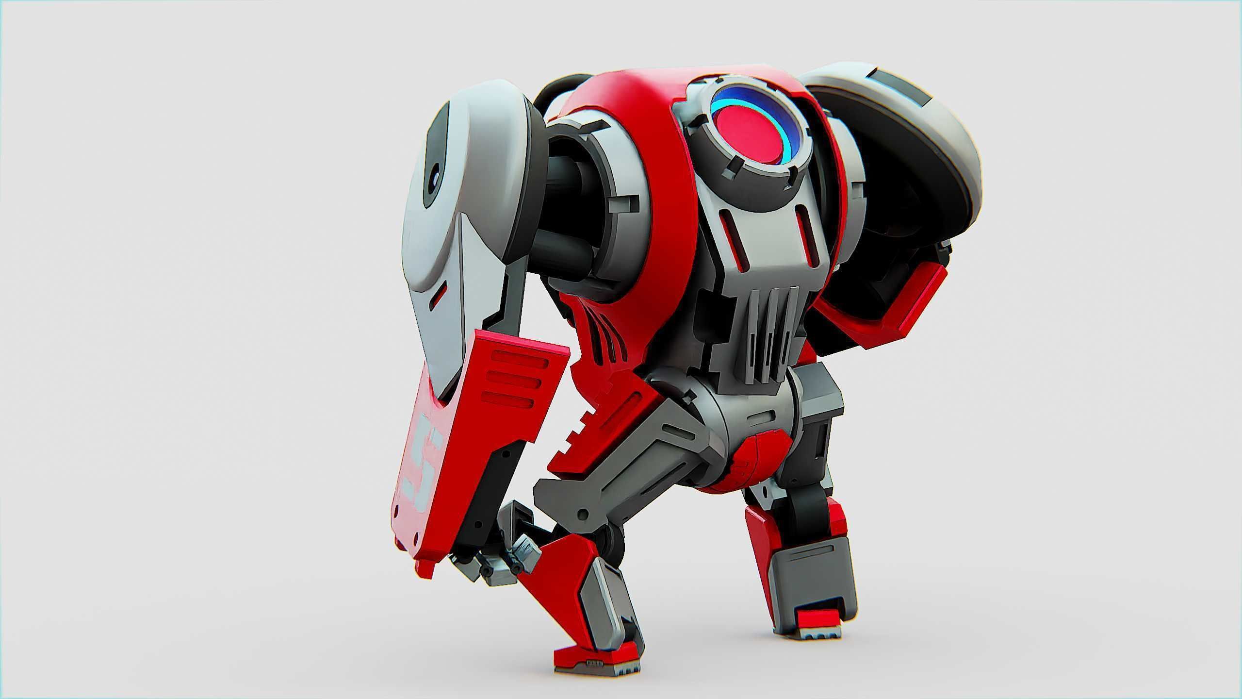 GORILLA BOT Rigged for Unreal Engine - Unity - MIXAMO  3D model_9