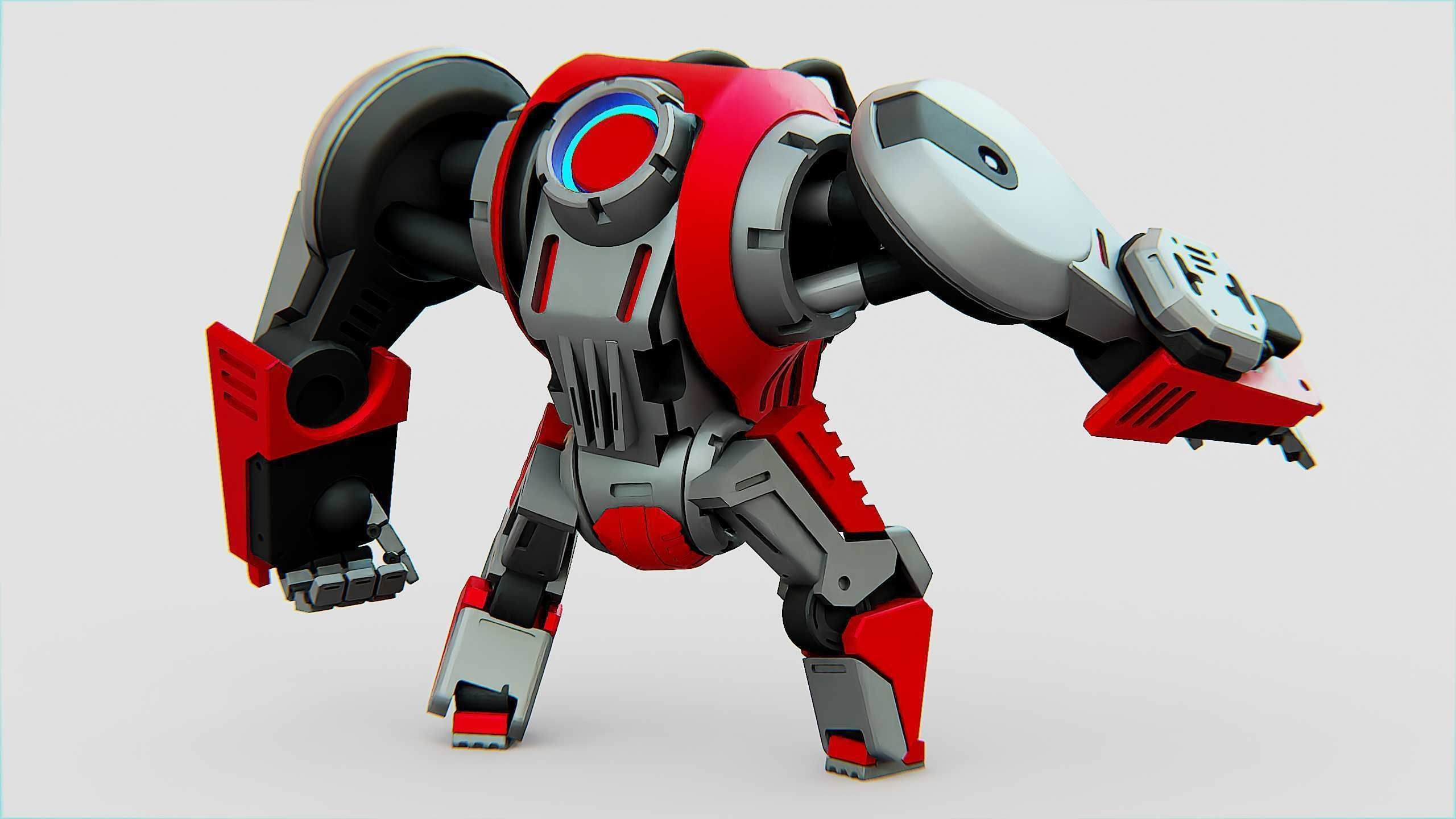 GORILLA BOT Rigged for Unreal Engine - Unity - MIXAMO  3D model_13