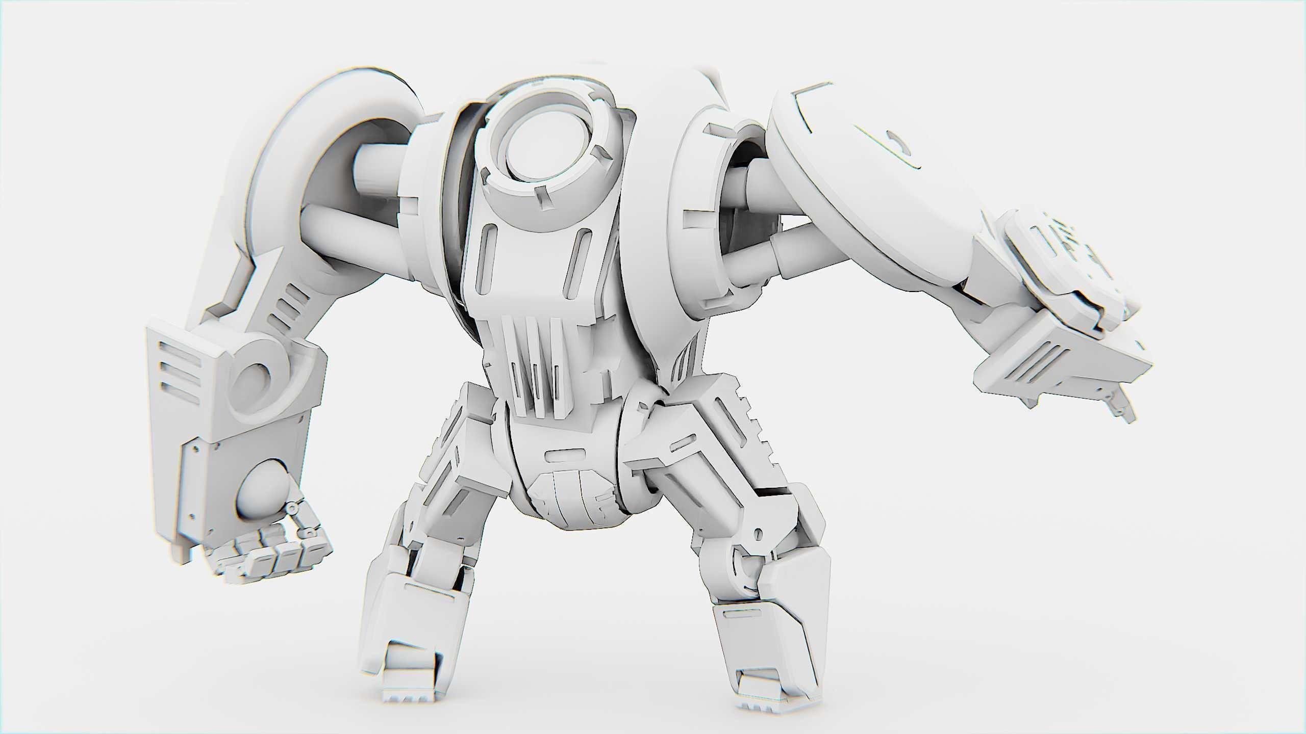 GORILLA BOT Rigged for Unreal Engine - Unity - MIXAMO  3D model_36