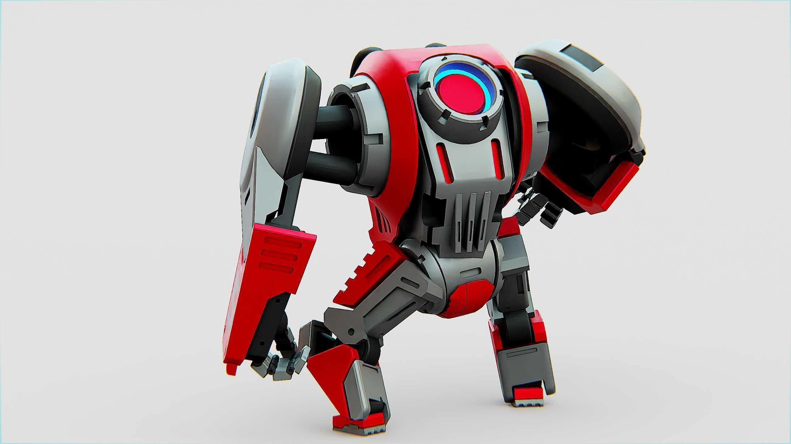 GORILLA BOT Rigged for Unreal Engine - Unity - MIXAMO  3D model_10