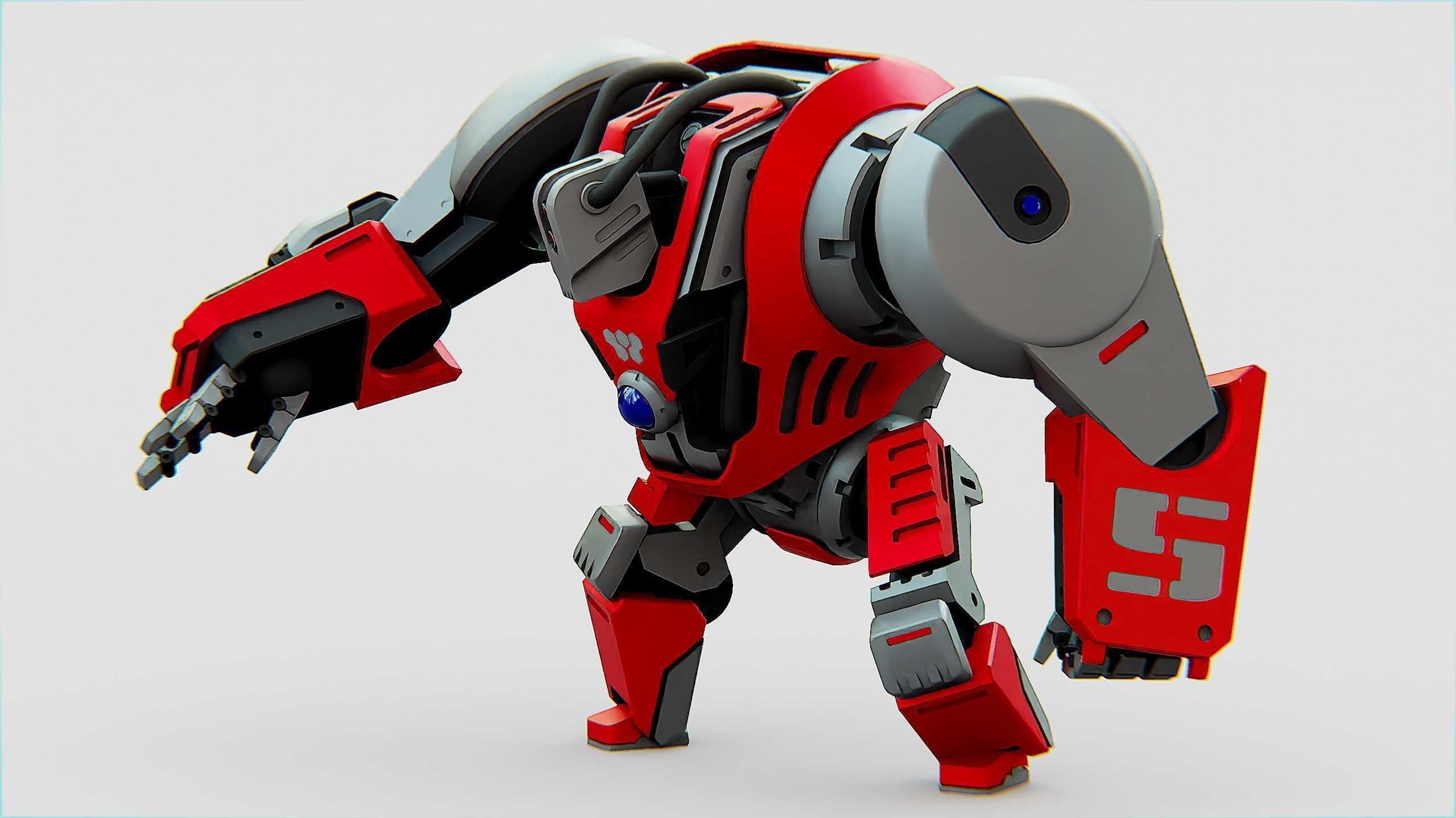 GORILLA BOT Rigged for Unreal Engine - Unity - MIXAMO  3D model_4