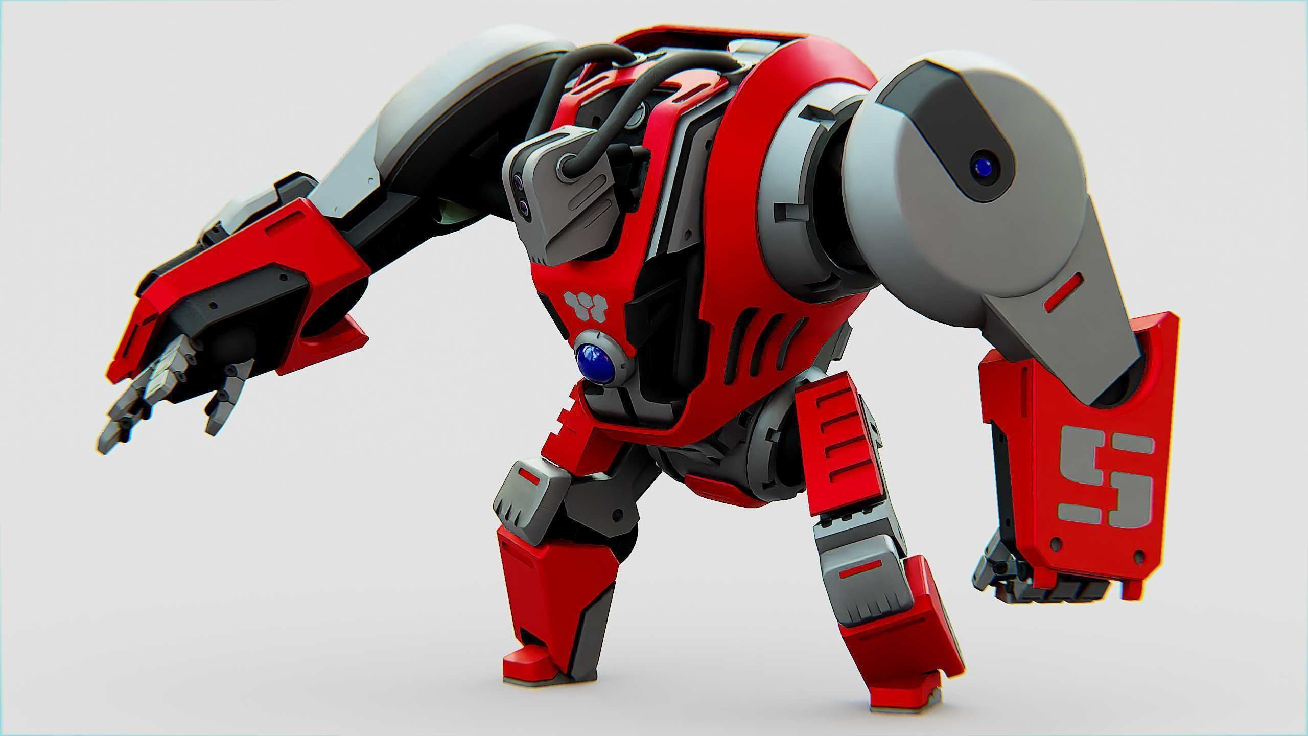 GORILLA BOT Rigged for Unreal Engine - Unity - MIXAMO  3D model_3